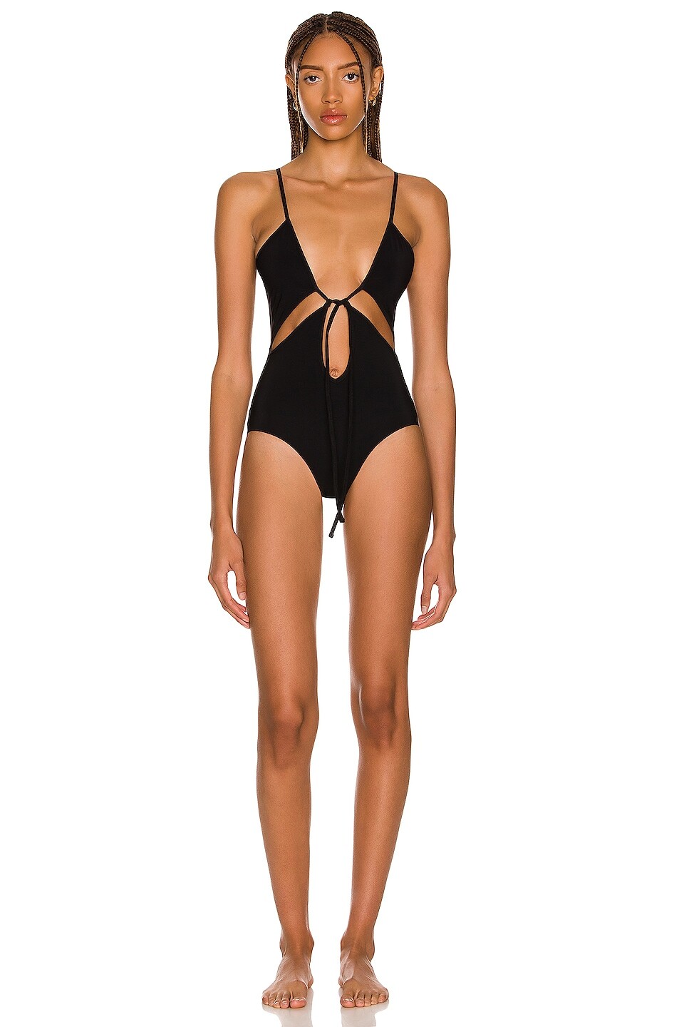 

Купальник Christopher Esber Angliase Tie Front, черный