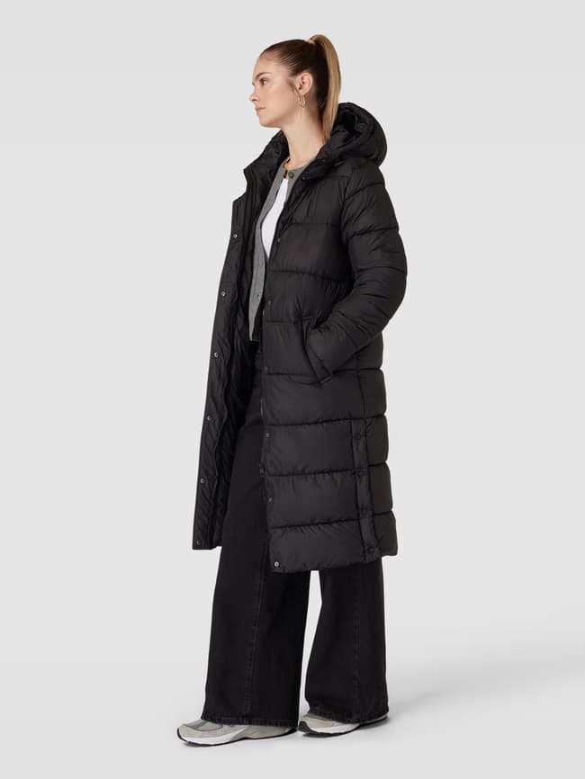 Пальто стеганое с капюшоном модель CAMMIE Only, черный цена и фото