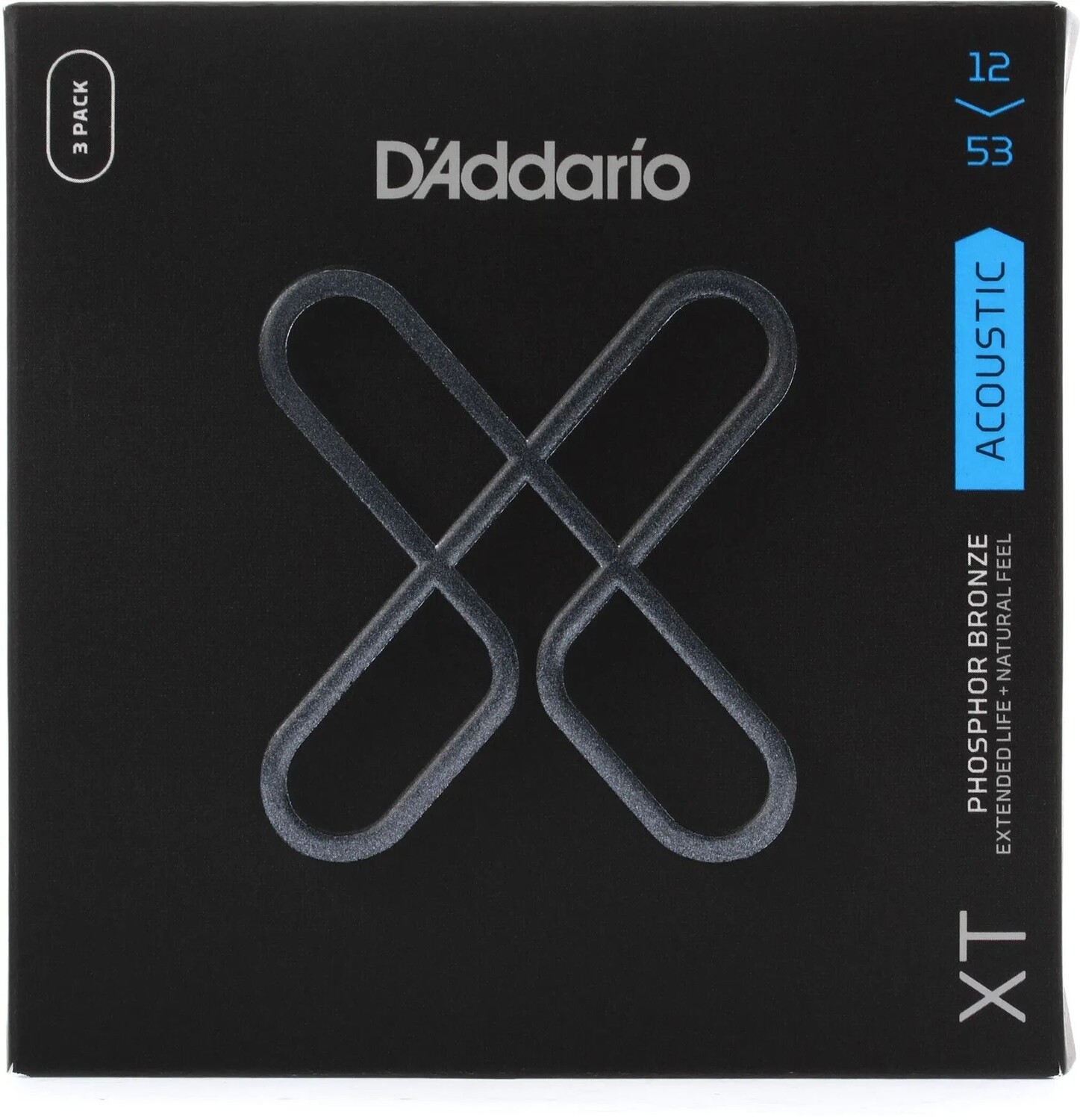 

Струны для акустической гитары D'Addario XTAPB1253 XT с фосфорным бронзовым покрытием — .012-.053 светлые (3 шт.)