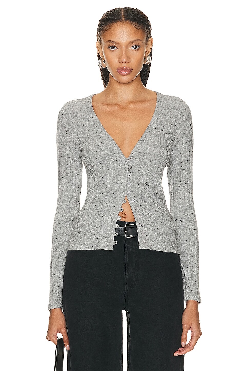 

Кардиган Enza Costa Long Sleeve V, серый