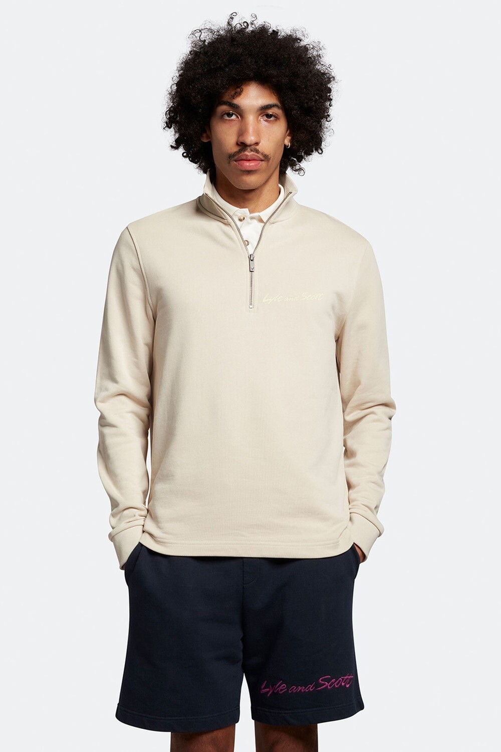 

Толстовка кремового цвета в рубчик с круглым вырезом Lyle & Scott, бежевый