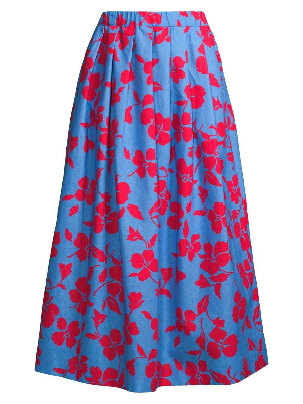 

Юбка макси с принтом Cannes Hibiscus Weekend Max Mara, синий