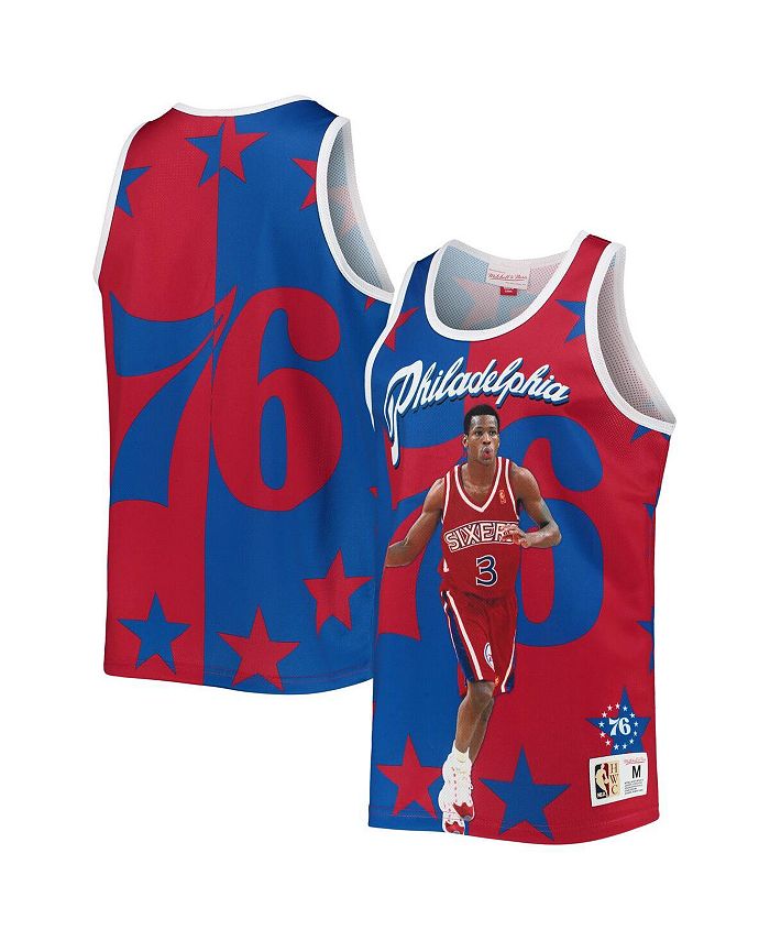 

Мужская сублимированная майка Allen Iverson Royal and Red Philadelphia 76ers Mitchell & Ness, мультиколор