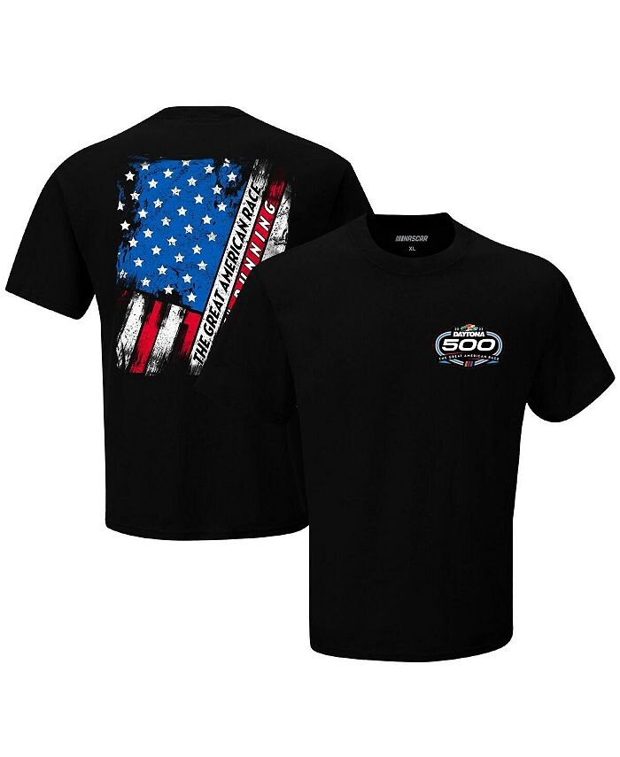 

Мужская черная футболка Daytona 500 с американским флагом 2023 Checkered Flag Sports, черный