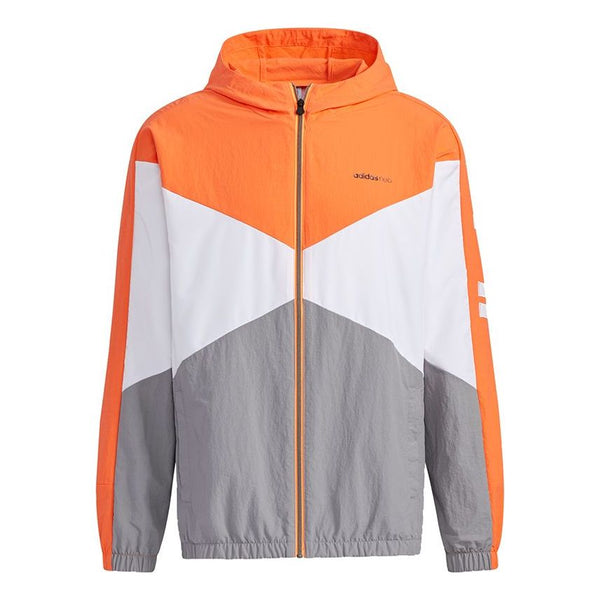 Куртка adidas neo M Cs Cb Wb Logo Embroidered Splicing Contrasting Colors Hooded Jacket Orange, желтый