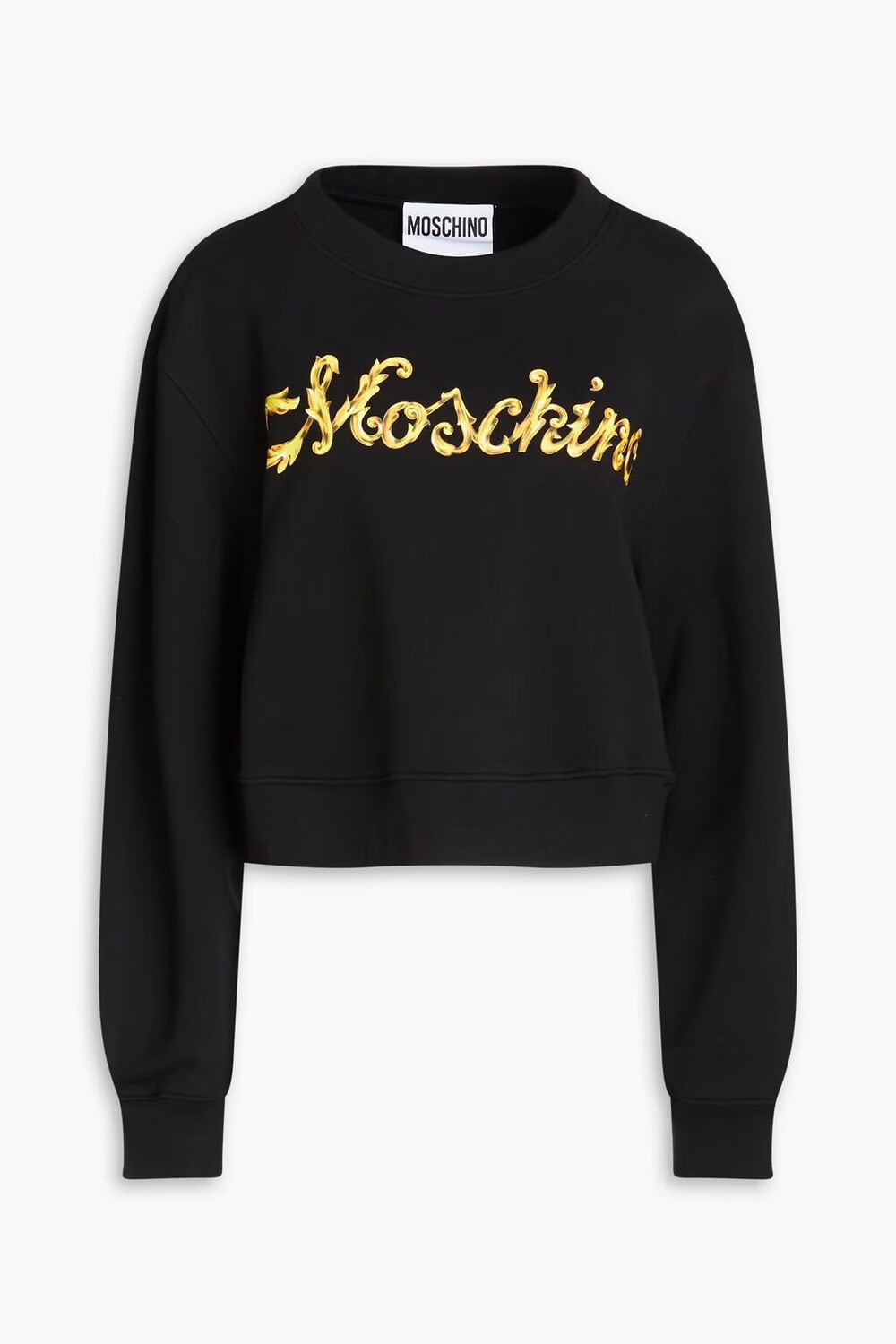 

Толстовка из французской хлопковой махры с принтом Moschino, черный