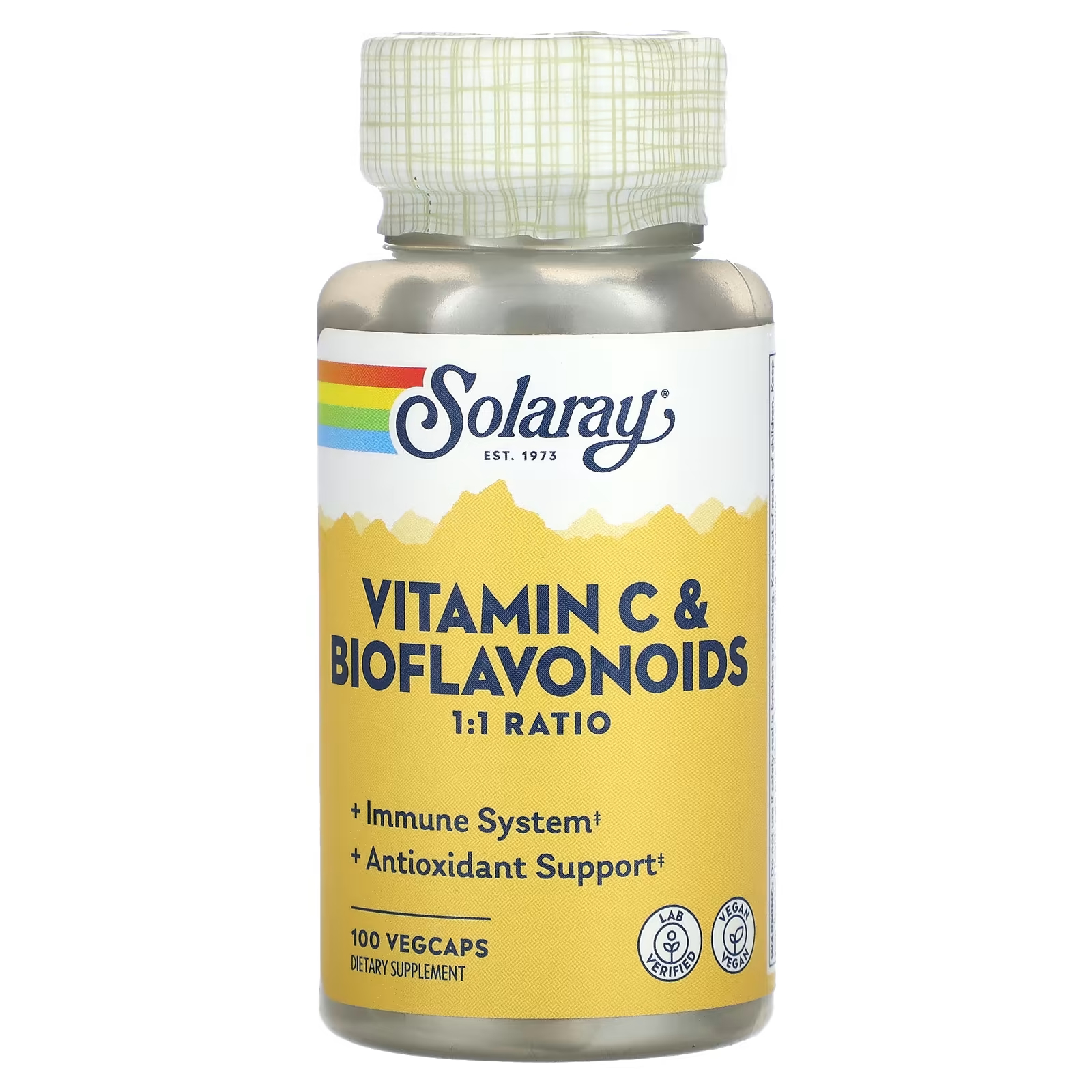 Solaray Витамин С и биофлавоноиды в соотношении 1:1, 100 растительных капсул solaray витамин c и биофлавоноиды 250 растительных капсул vegcap
