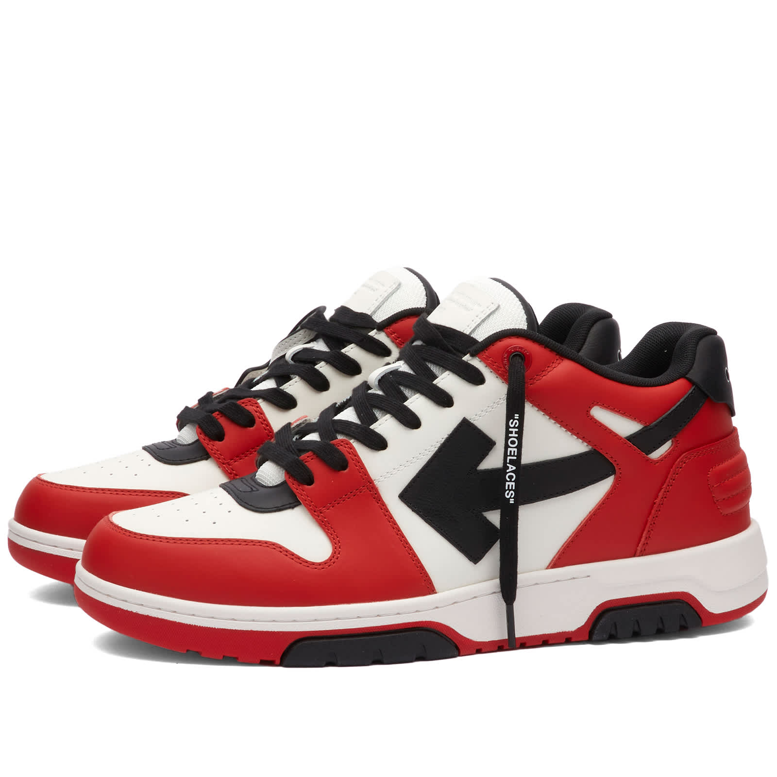 Кроссовки Off-White Out Of Office Leather, цвет Red & Black