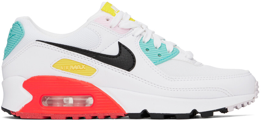 

Белые кроссовки Air Max 90 Nike, цвет White/Black/Pink foam