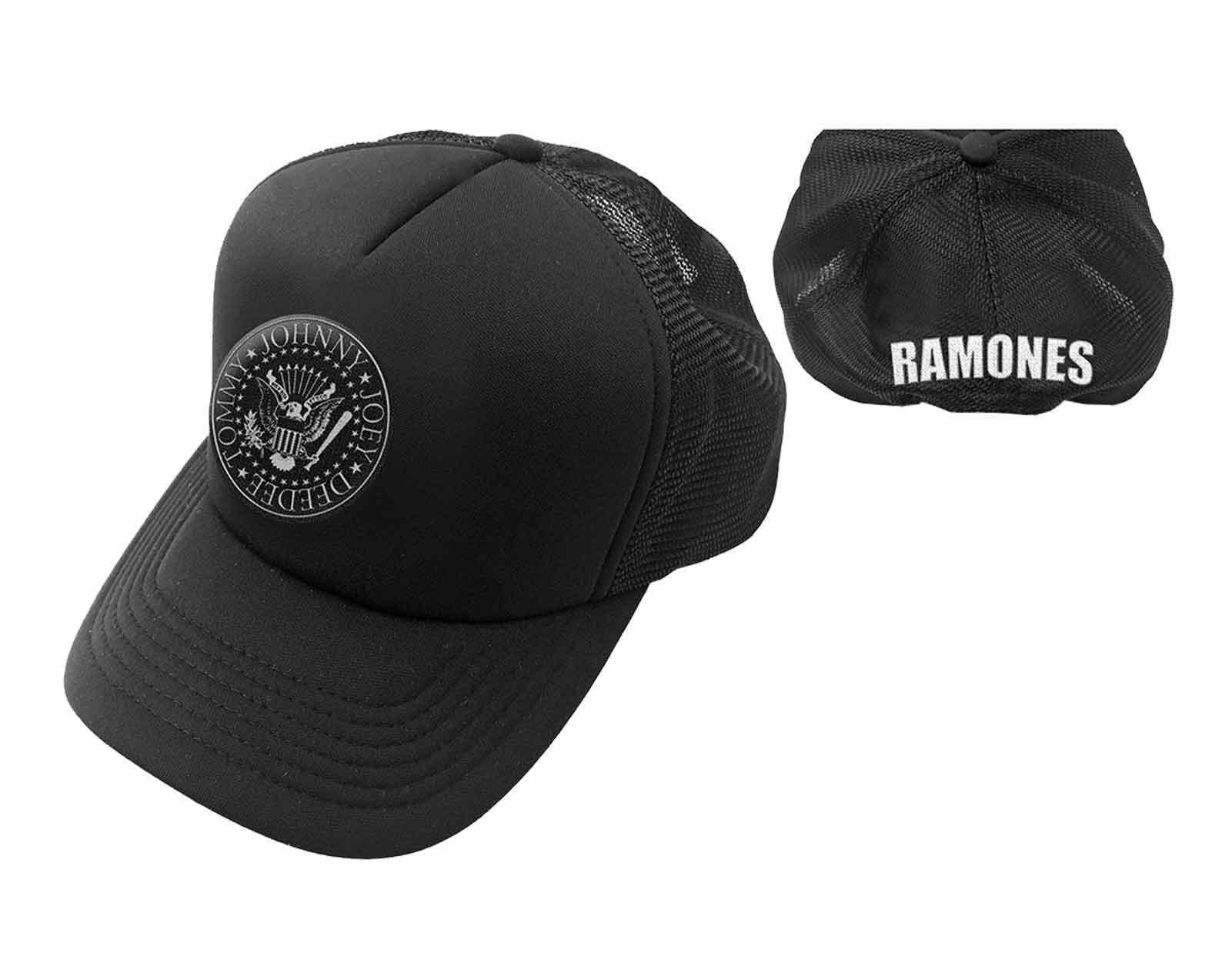 цена Бейсбольная кепка с ремешком на спине и полосой президентской печати Ramones, черный