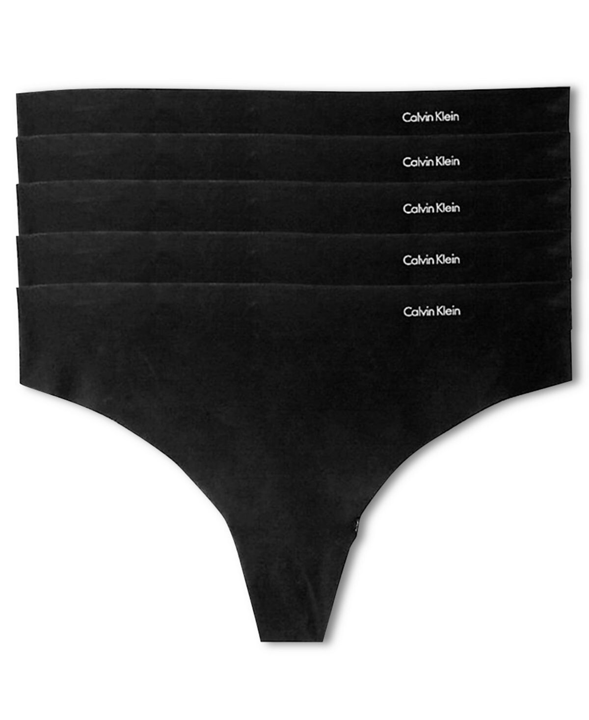 

Комплект невидимых стрингов (5 шт.) QD3556 Calvin Klein, черный