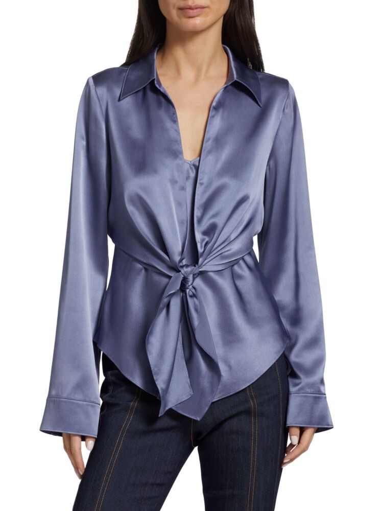 

Шелковый топ Ally Cinq À Sept, цвет Soft Periwinkle