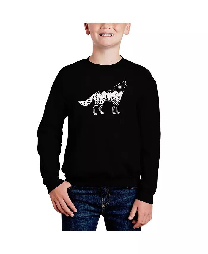

Howling Wolf — толстовка с круглым вырезом Big Boy's Word Art La Pop Art, синий