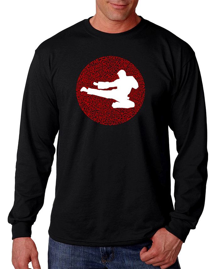 Мужская футболка с длинными рукавами «Виды боевых искусств Word Art» LA Pop Art, черный карамов сергей константинович дух боевых искусств