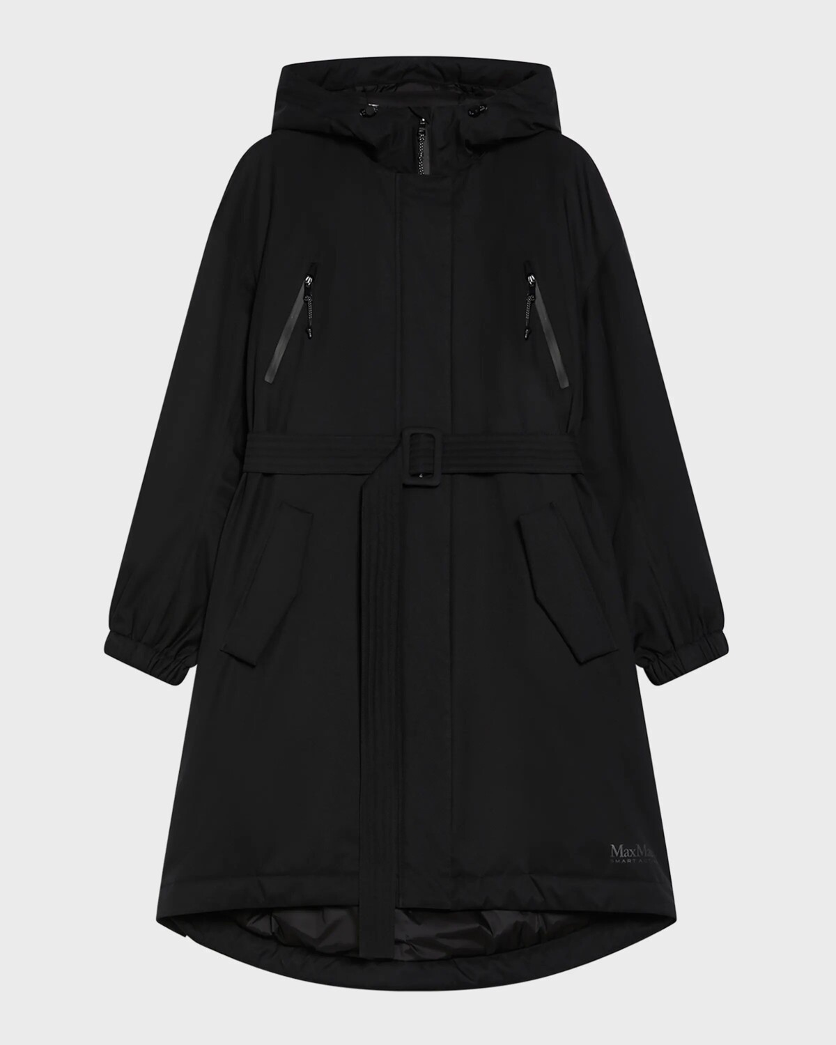 

Парка Natalin с высоким и низким капюшоном и поясом Max Mara Leisure, черный