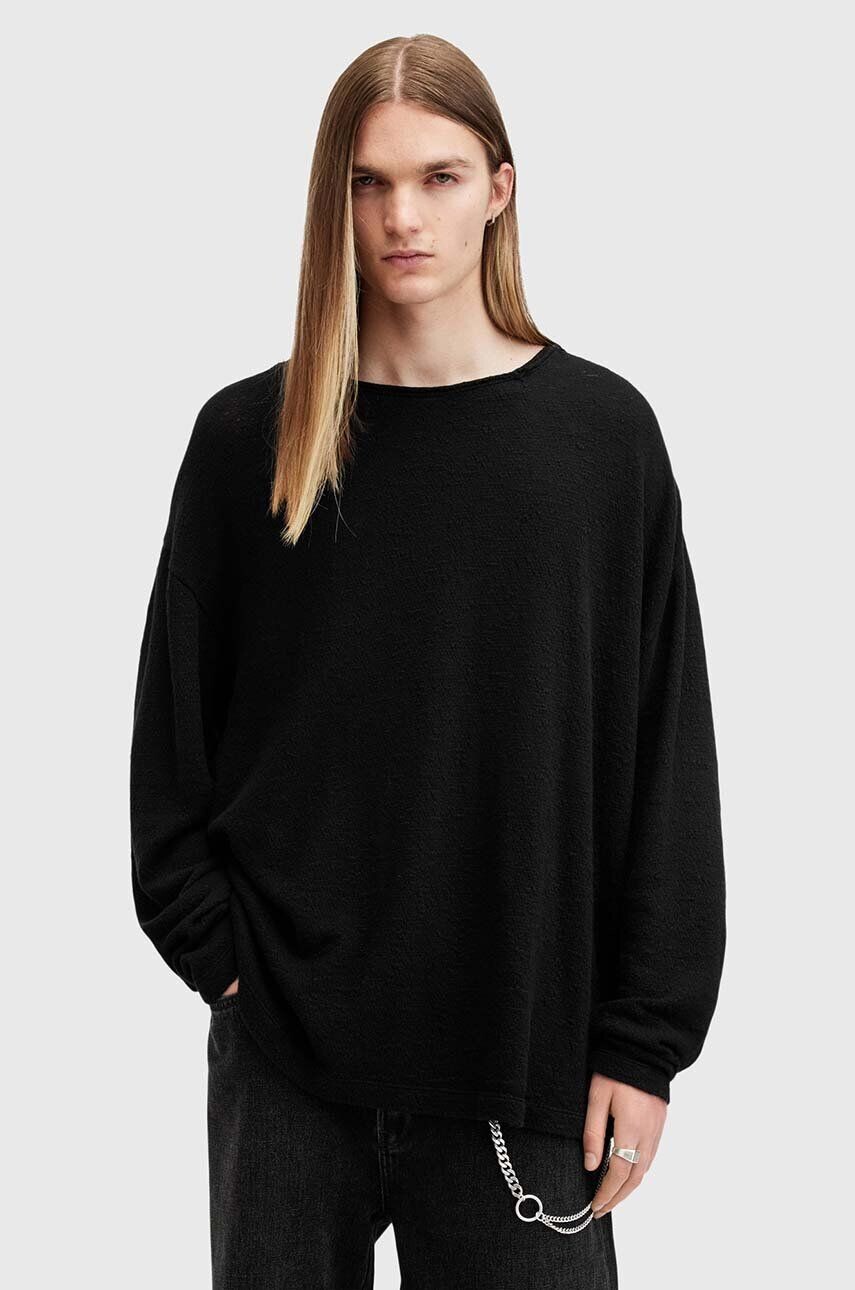 

Хлопковый свитер AllSaints SEARS LS CREW, черный