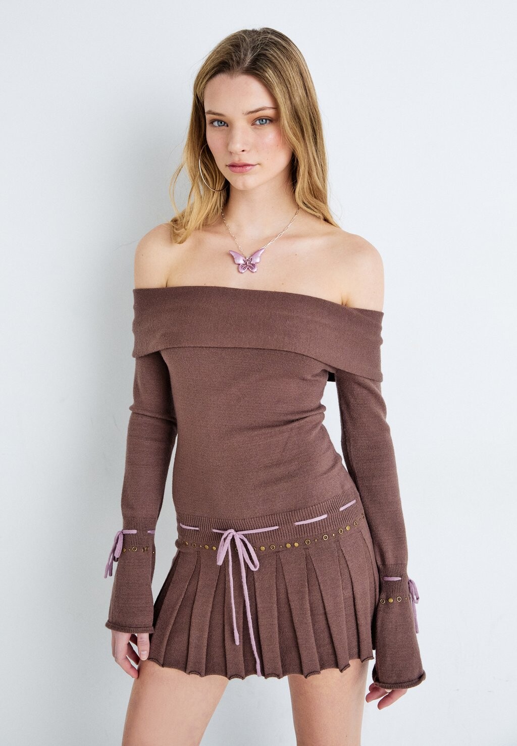 

Платье из джерси SIENNA OFF THE SHOULDER DRESS Jaded London, коричневый
