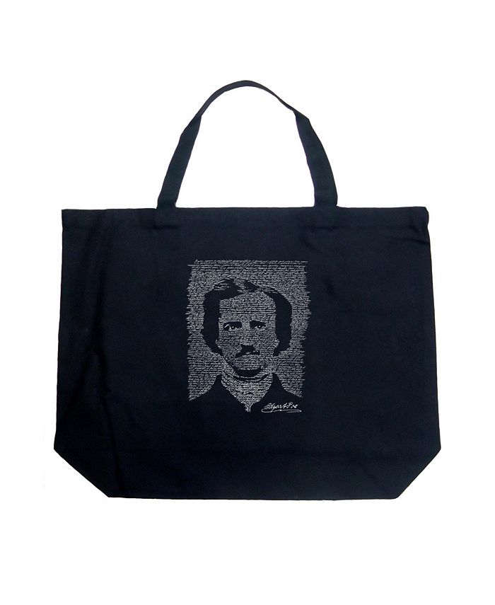 Эдгар Аллен По — Ворон — большая сумка-тоут Word Art LA Pop Art, черный