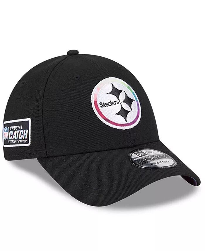 

Мужская черная регулируемая кепка Pittsburgh Steelers 2023 NFL Crucial Catch 9FORTY New Era, черный