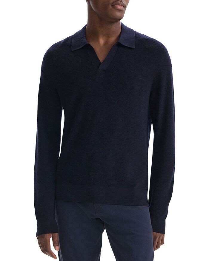 

Джемпер Johnny Collar Long Sleeve in Merino Wool Theory, синий