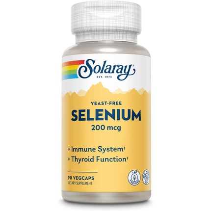 Solaray Селен 200 мкг без дрожжей, здоровый иммунитет, функция щитовидной железы, антиоксидантная поддержка, 90 карат