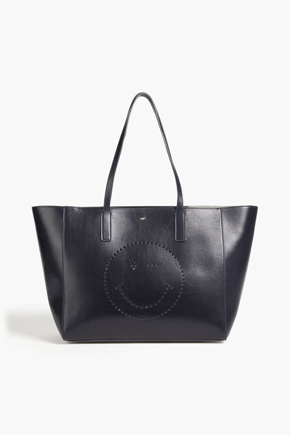 

Сумка-тоут Ebury из перфорированной кожи Anya Hindmarch, темно-синий