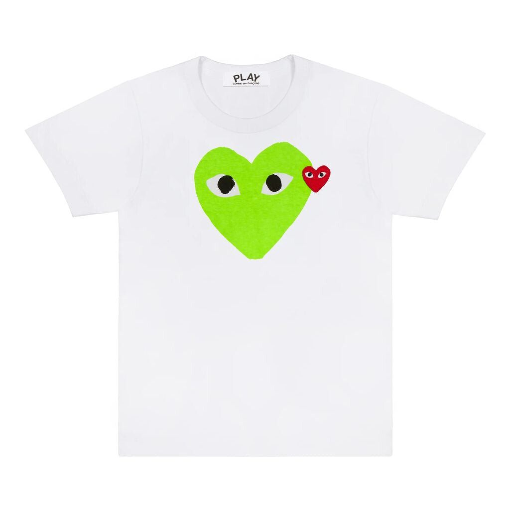 

Футболка с белыми сердечками Comme Des Garcon, белый