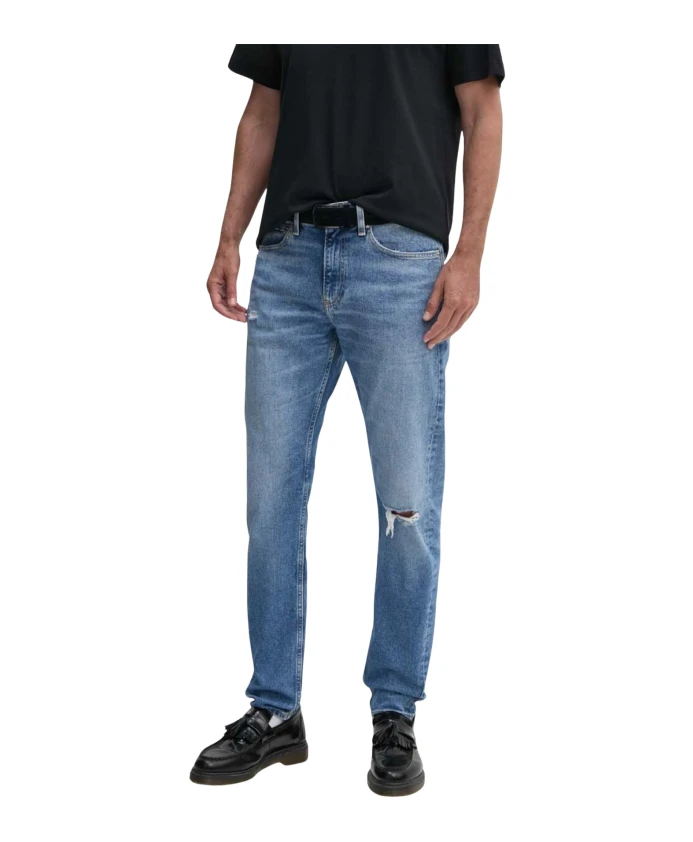 

Узкие зауженные джинсы из денима среднего размера Calvin Klein Jeans, синий