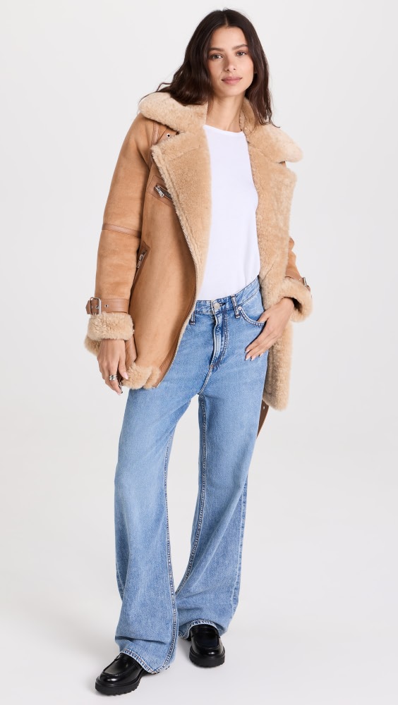 

Куртка Avec Les Filles Bonded Faux Shearling Biker