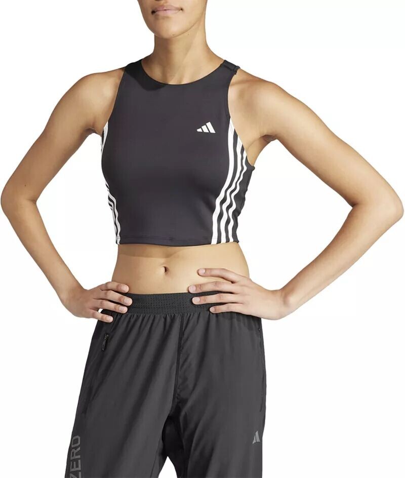 

Женская майка Adidas Own The Run с 3 полосками, черный