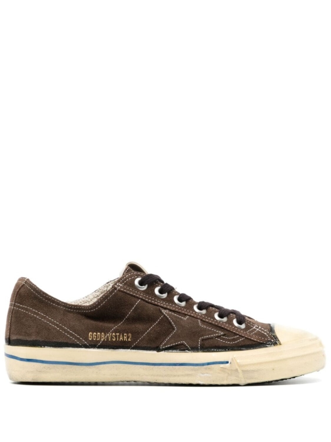 

Golden Goose кроссовки кожаные на шнуровке V-Star 2, коричневый
