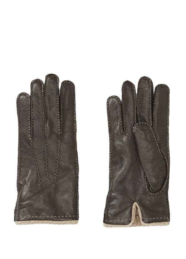 

Коричневые мужские кожаные перчатки Mazzoleni Gloves