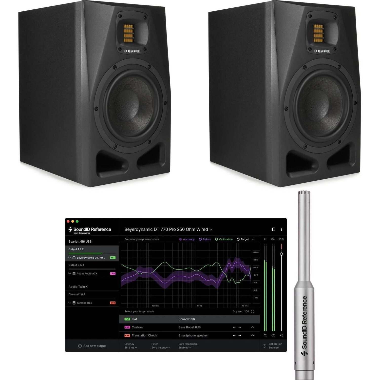 

Пара 7-дюймовых активных студийных мониторов ADAM Audio A7V и комплект программного обеспечения для калибровки