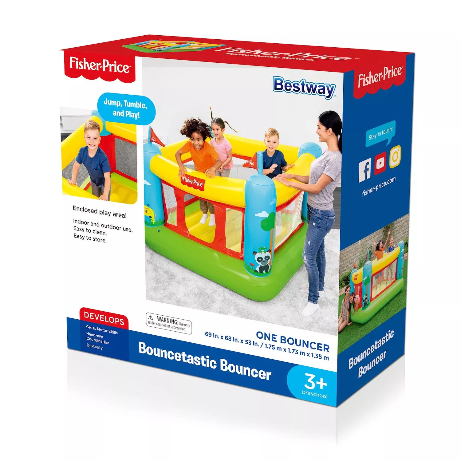 Bestway Fisher-Price Bouncetastic шезлонг Bestway надувные батуты bestway батут надувной fisher price 93553 175x173x135 см