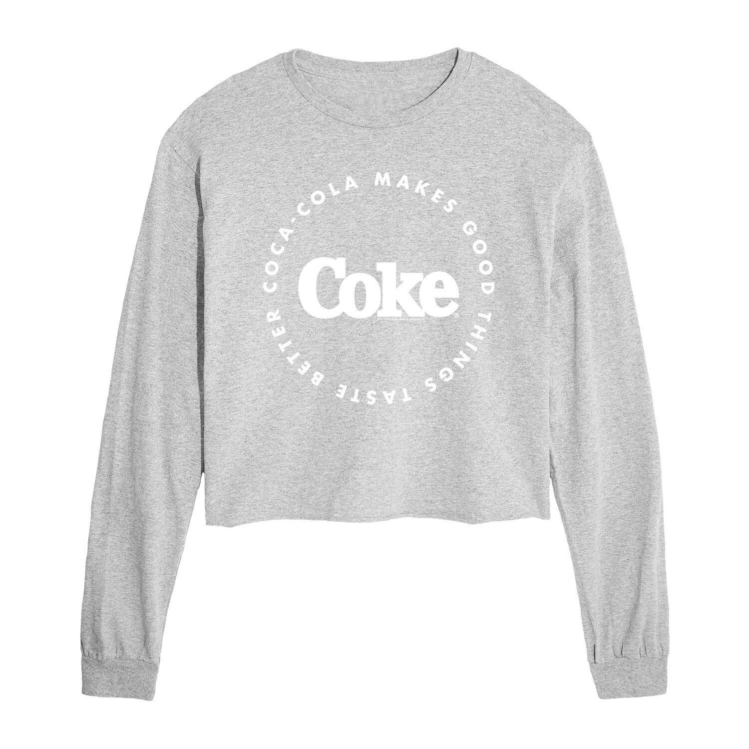 

Укороченная футболка с длинными рукавами и рисунком Coca-Cola Taste Better для юниоров Licensed Character, серый