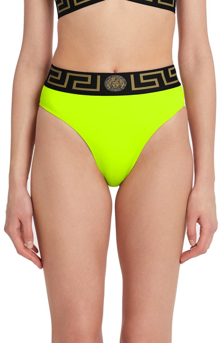 

Плавки бикини Greca с высокой талией VERSACE, Коричневый