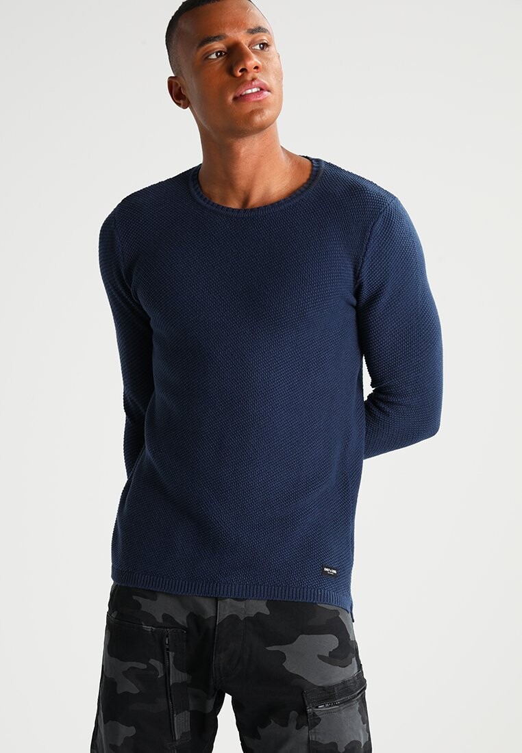 

Свитер Only & Sons Onsdan Structure Crew Neck, синий, Черный
