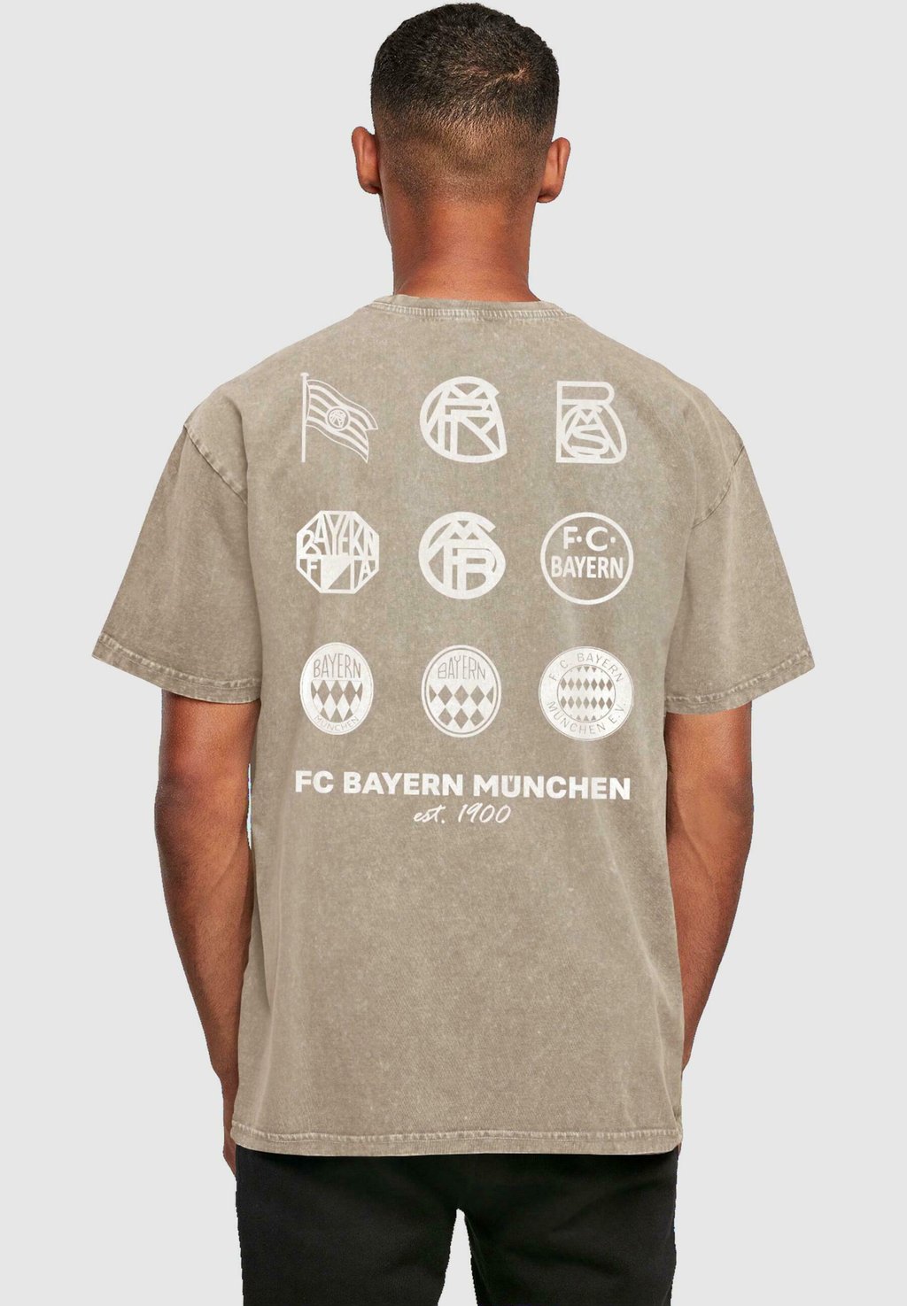 цена Футболка с принтом Logo History 2 Acid Washed Heavy FC Bayern München, цвет darkkhaki