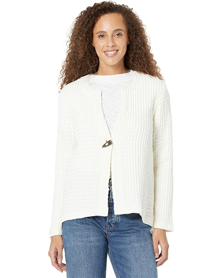 Свитер Mod-o-doc Signature Waffle Long Sleeve Draped Cardigan, слоновая кость тумба с ящиком tetchair secret de maison cage 5 mod 4340 paulownia мдф butter white слоновая кость ткань красная клетка