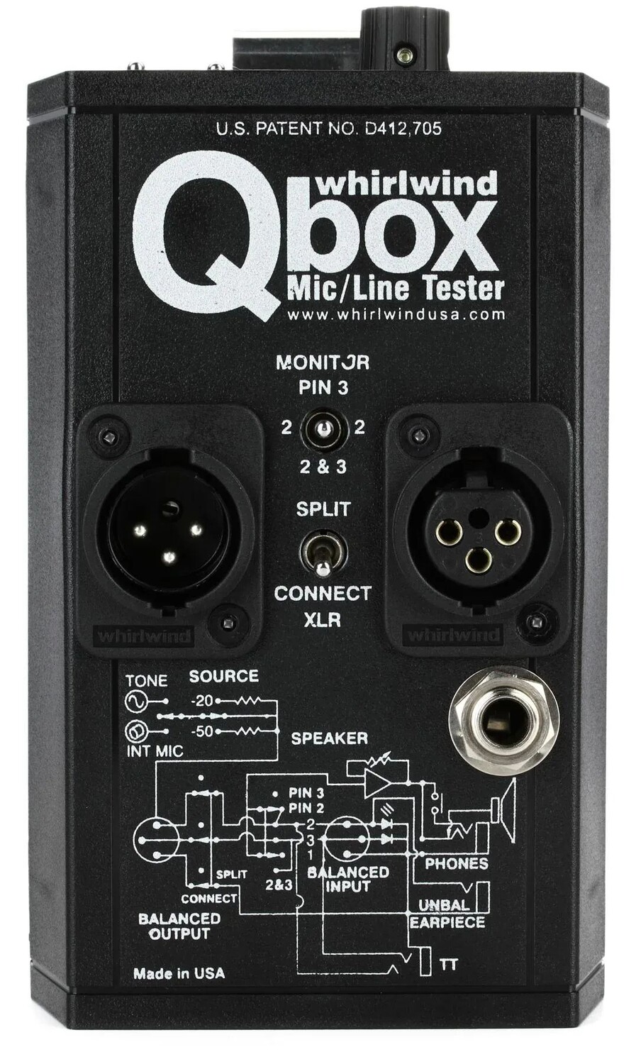 

Тестер аудиолинии Whirlwind Qbox/генератор тестовых тонов