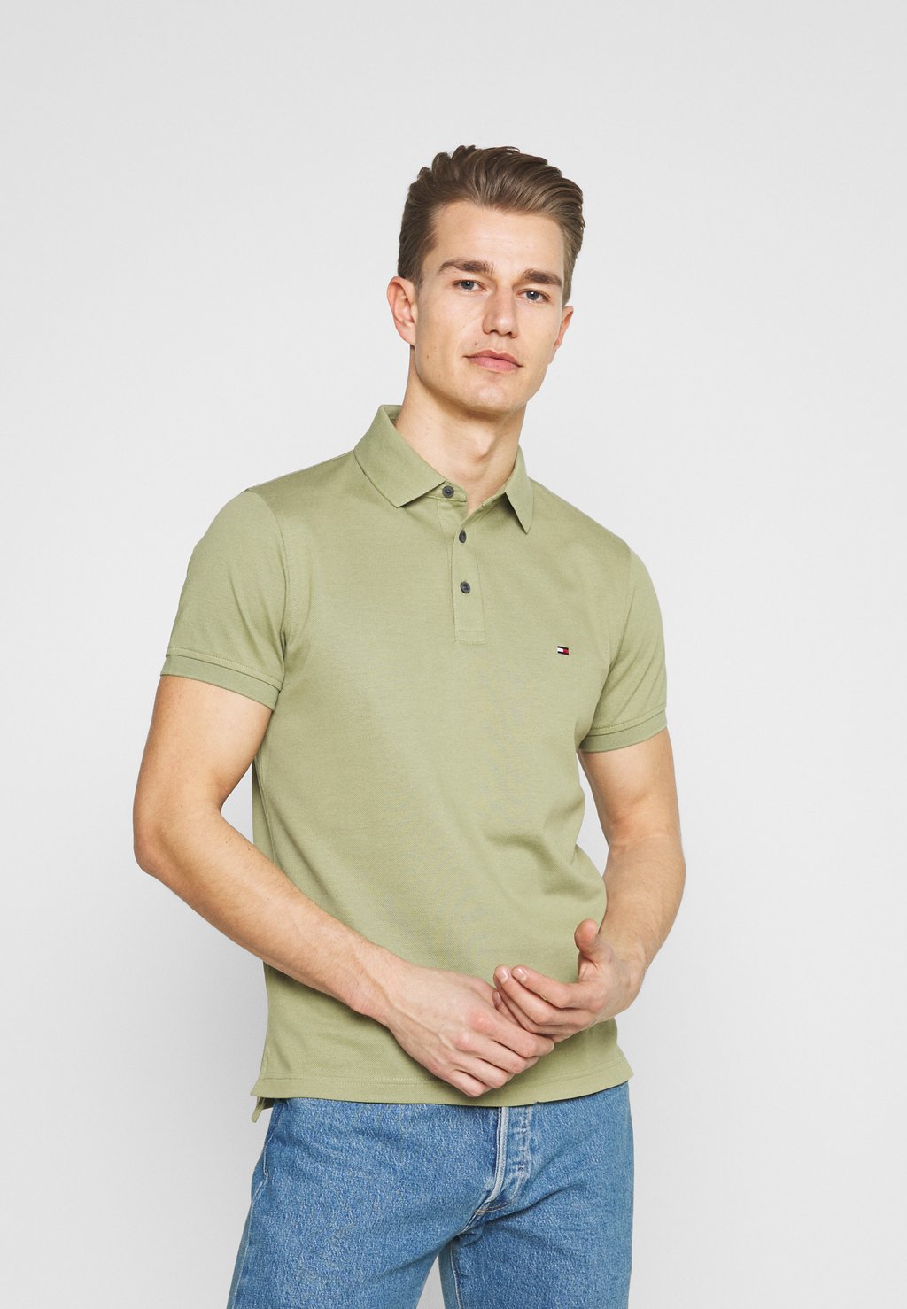 Polo Slim Tommy Hilfiger, цвет faded olive