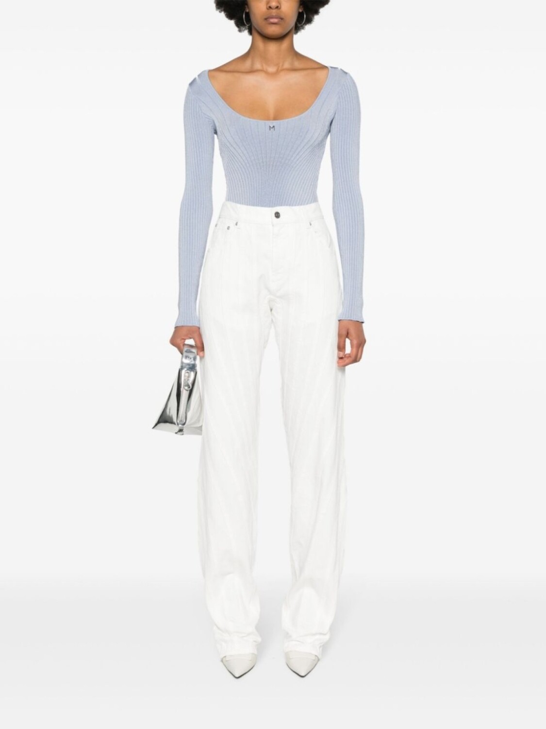

Mugler трикотажное боди, синий
