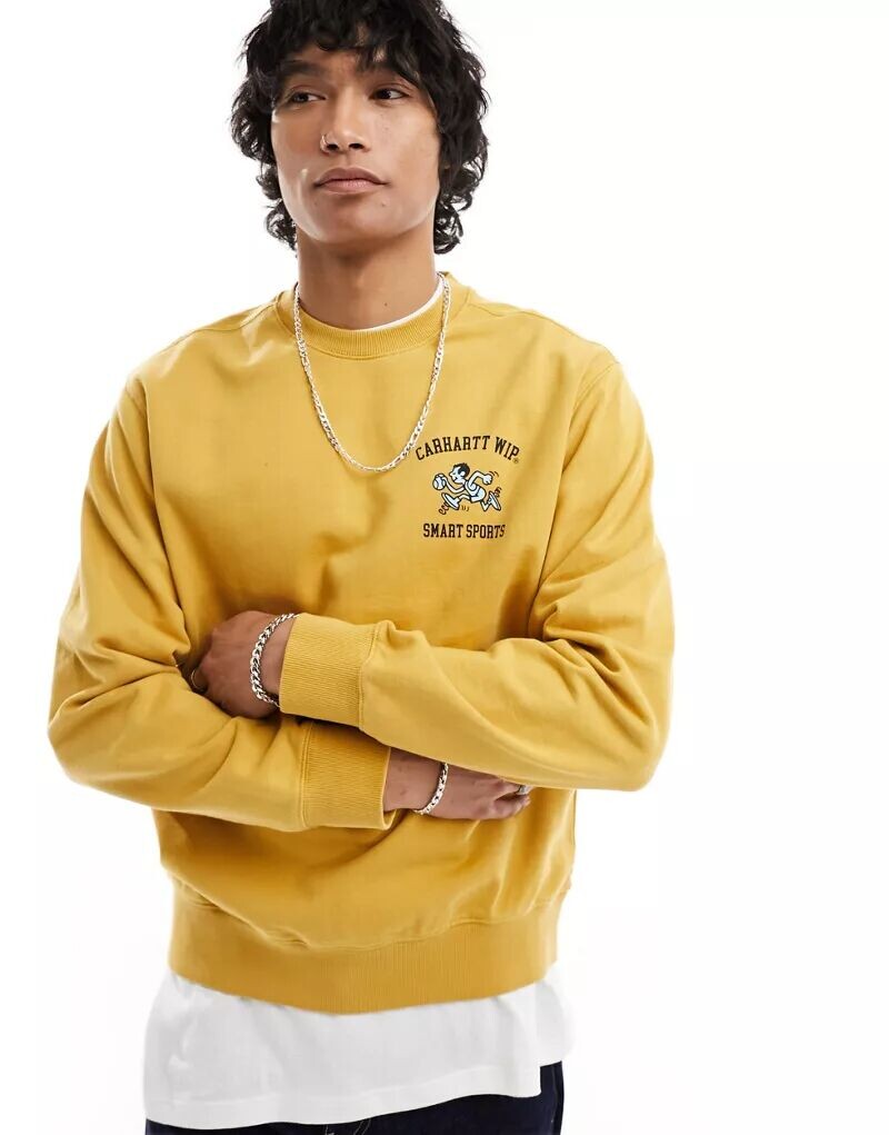 

Желтая толстовка Carhartt WIP с графическим принтом Smart Sports