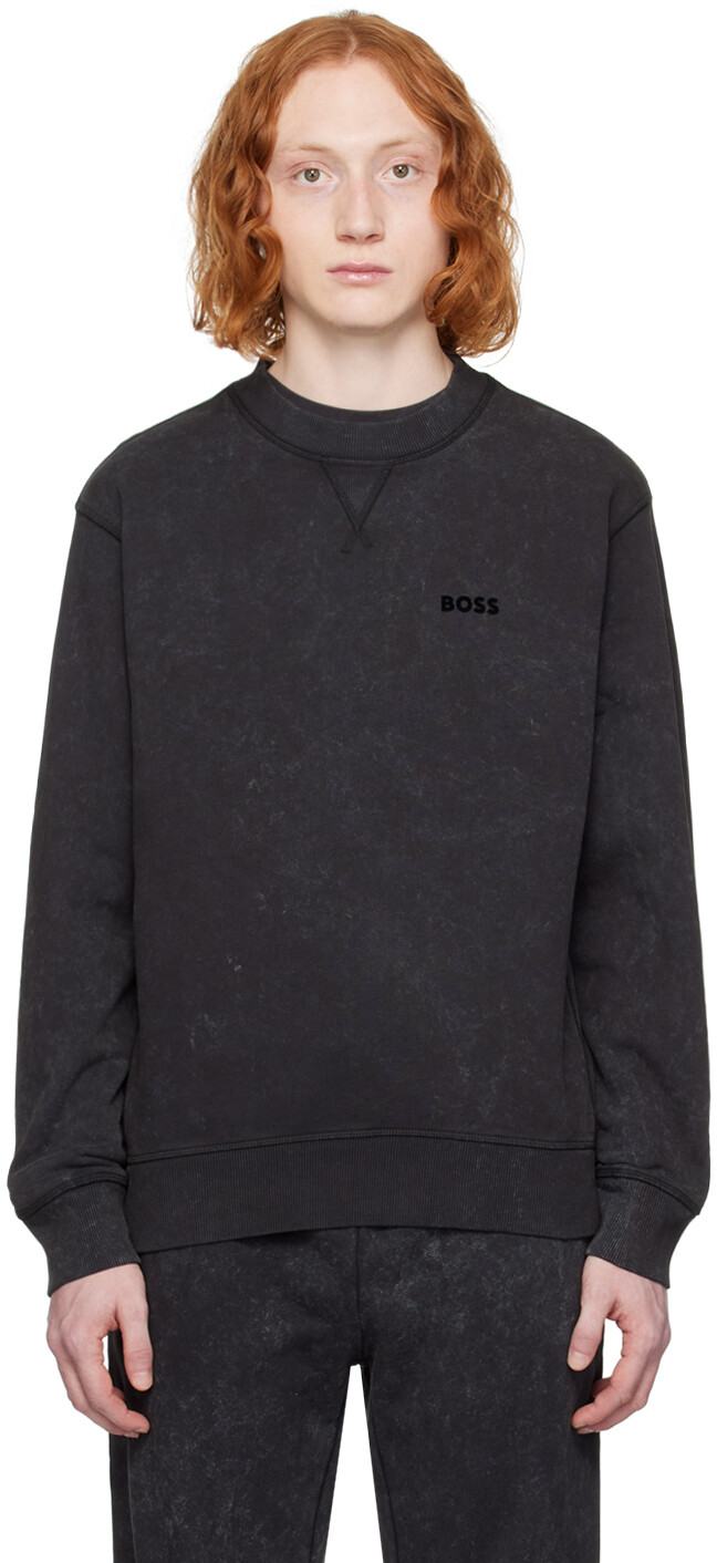 

Черный свитшот свободного кроя Boss, цвет Black