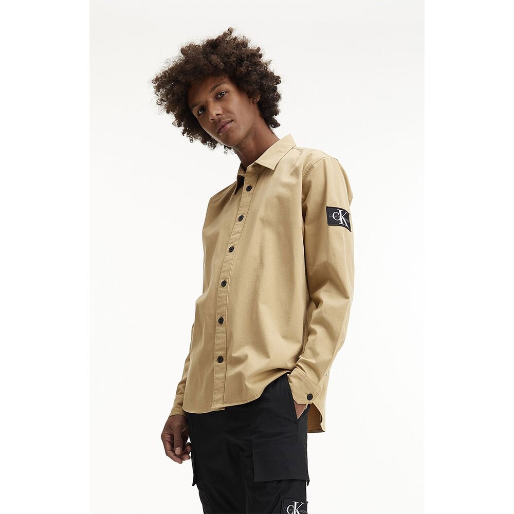 

Рубашка Calvin Klein Jeans Monologo Badge Relaxed, бежевый