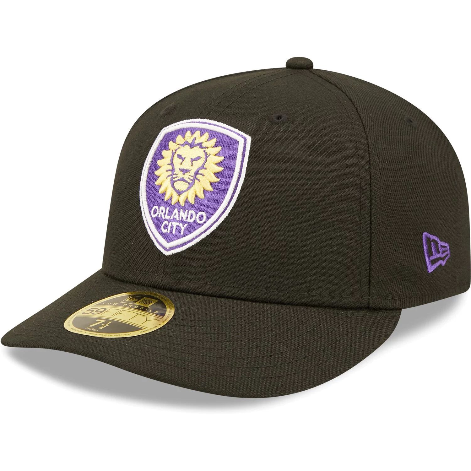 

Мужская облегающая шляпа New Era Black Orlando City SC Primary Logo Low Profile 59FIFTY