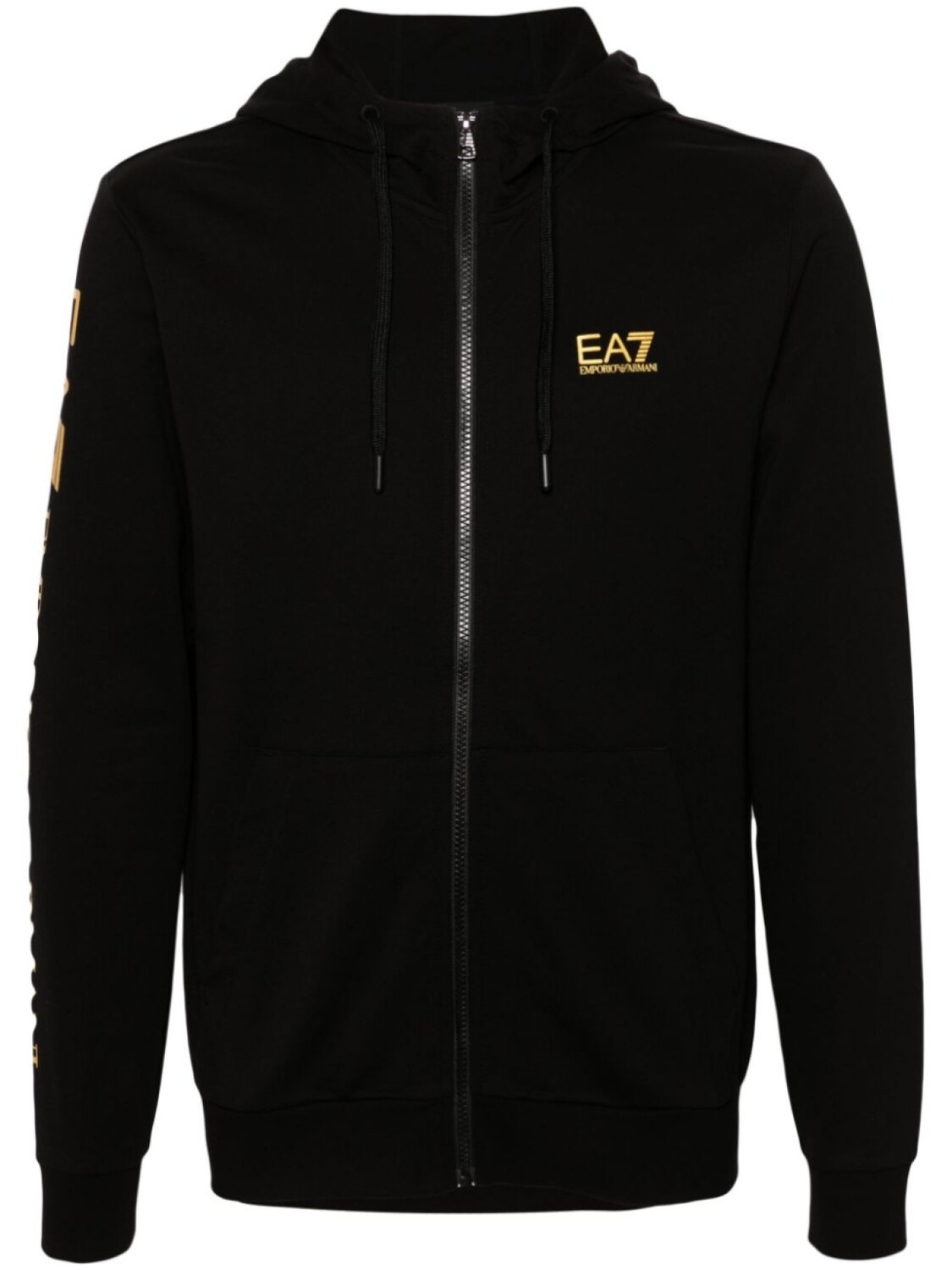 

Ea7 Emporio Armani худи на молнии с логотипом, черный