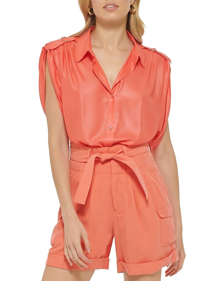 Шорты DKNY Belted Cargo, цвет Persimmon