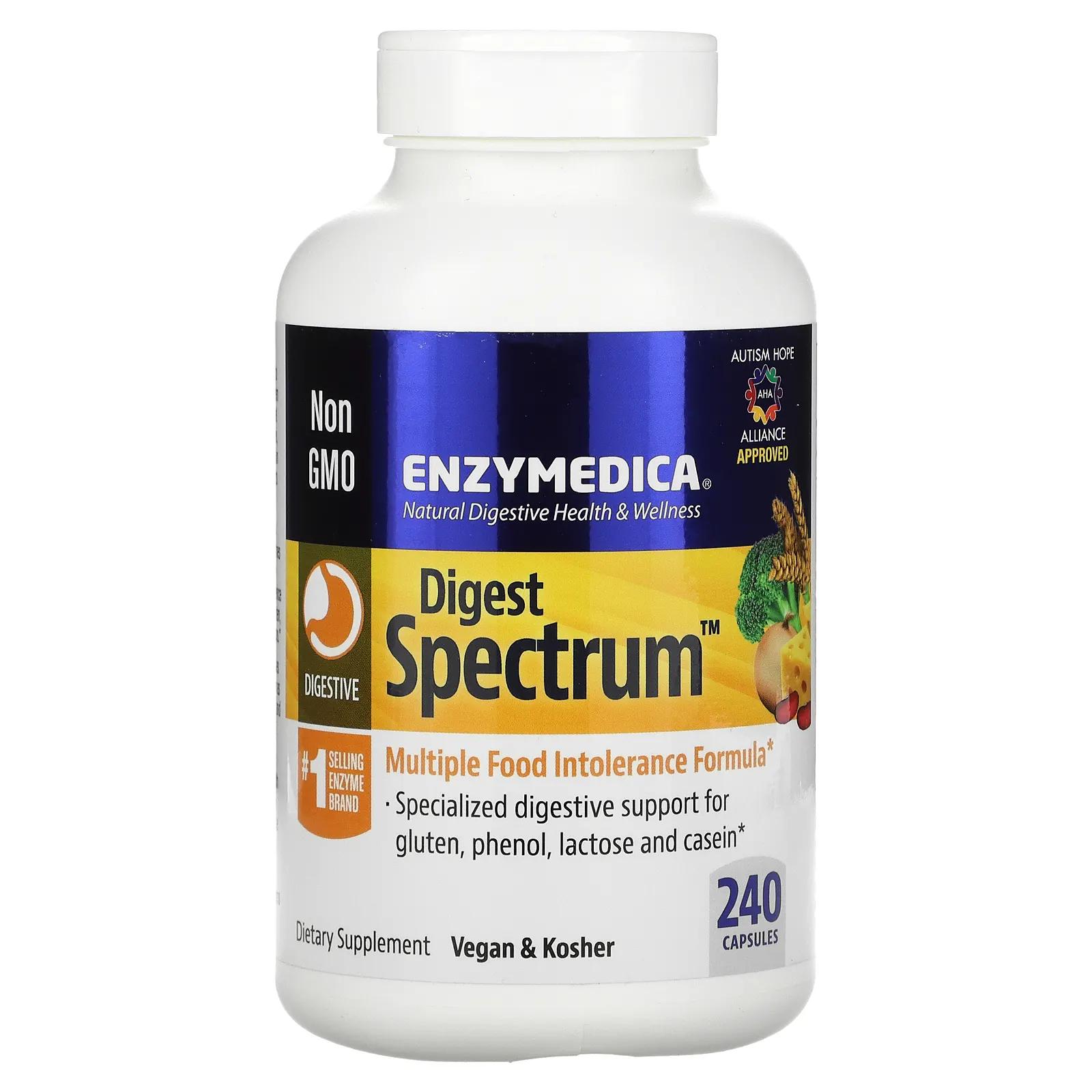 Enzymedica Digest Spectrum 240 капсул enzymedica digest spectrum ферменты для пищеварения 90 капсул
