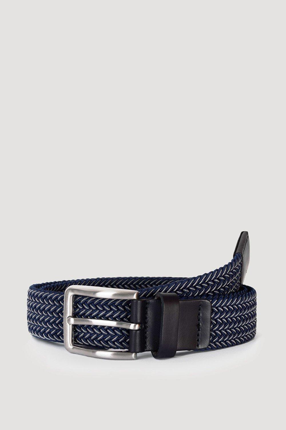 Темно-сине-белый плетеный ремень Larsson & Co, темно-синий браслет с белым и синим агатом